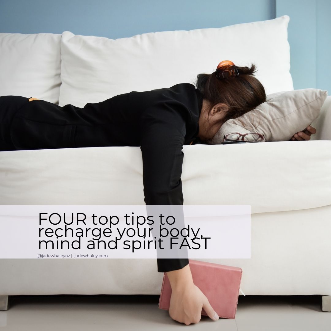woman exhausted sleeping face down on white couch